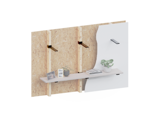 Wall Stud Mounted Clam Shelf Brackets